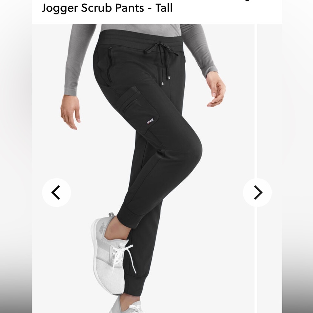 Greys Anatomy 5 Pocket Jogger Rib Waist- Tall Small Scrub Pant
